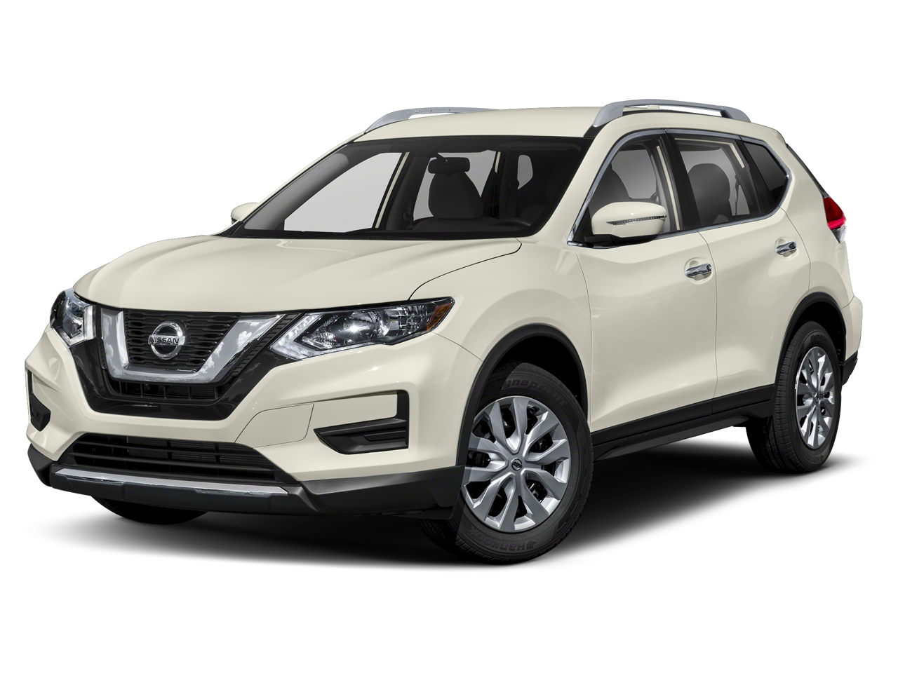 2017 Nissan Rogue S in Glacier White — front three-quarter view