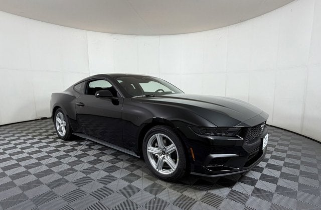 2026 Ford Mustang EcoBoost in Shadow Black — front three-quarter view