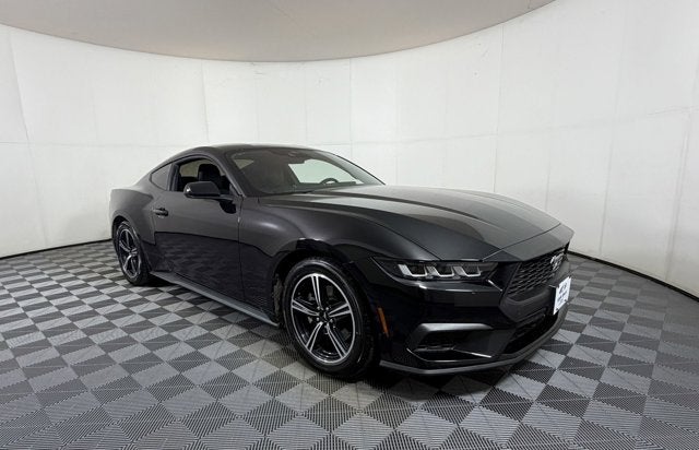 2024 Ford Mustang EcoBoost in Shadow Black — front three-quarter view