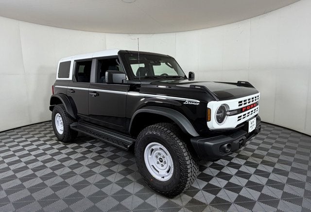 2026 Ford Bronco Heritage Edition in Shadow Black — front three-quarter view