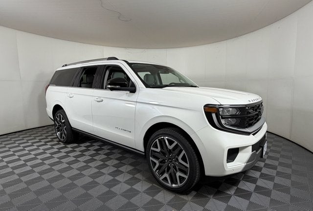2026 Ford Expedition Max Platinum in White Metallic — front three-quarter view
