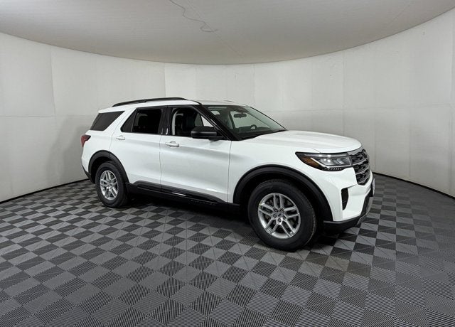 2026 Ford Explorer Active in White Metallic — front three-quarter view