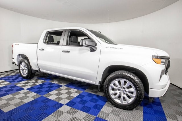 2024 Chevrolet Silverado 1500 Custom in Summit White — front three-quarter view