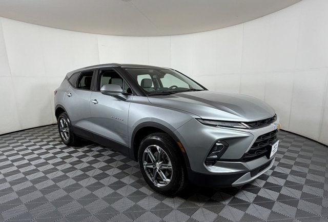 2023 Chevrolet Blazer LT in Sterling Gray Metallic — front three-quarter view
