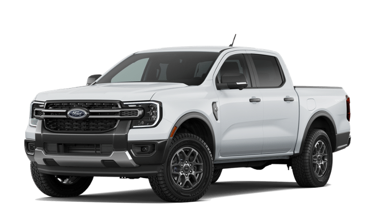 2026 Ford Ranger XLT in Oxford White — front three-quarter view