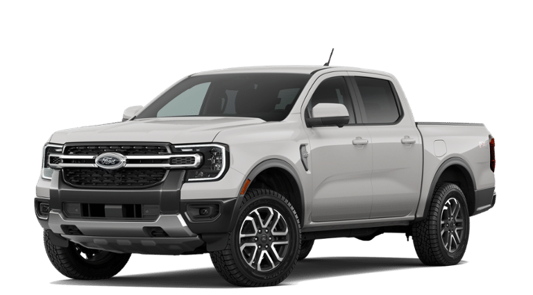 2026 Ford Ranger Lariat in Avalanche — front three-quarter view
