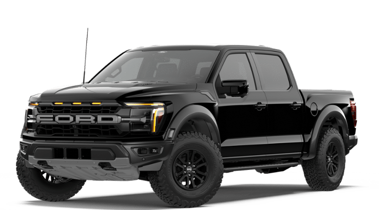 2026 Ford F-150 Raptor in Agate Black Metallic — front three-quarter view